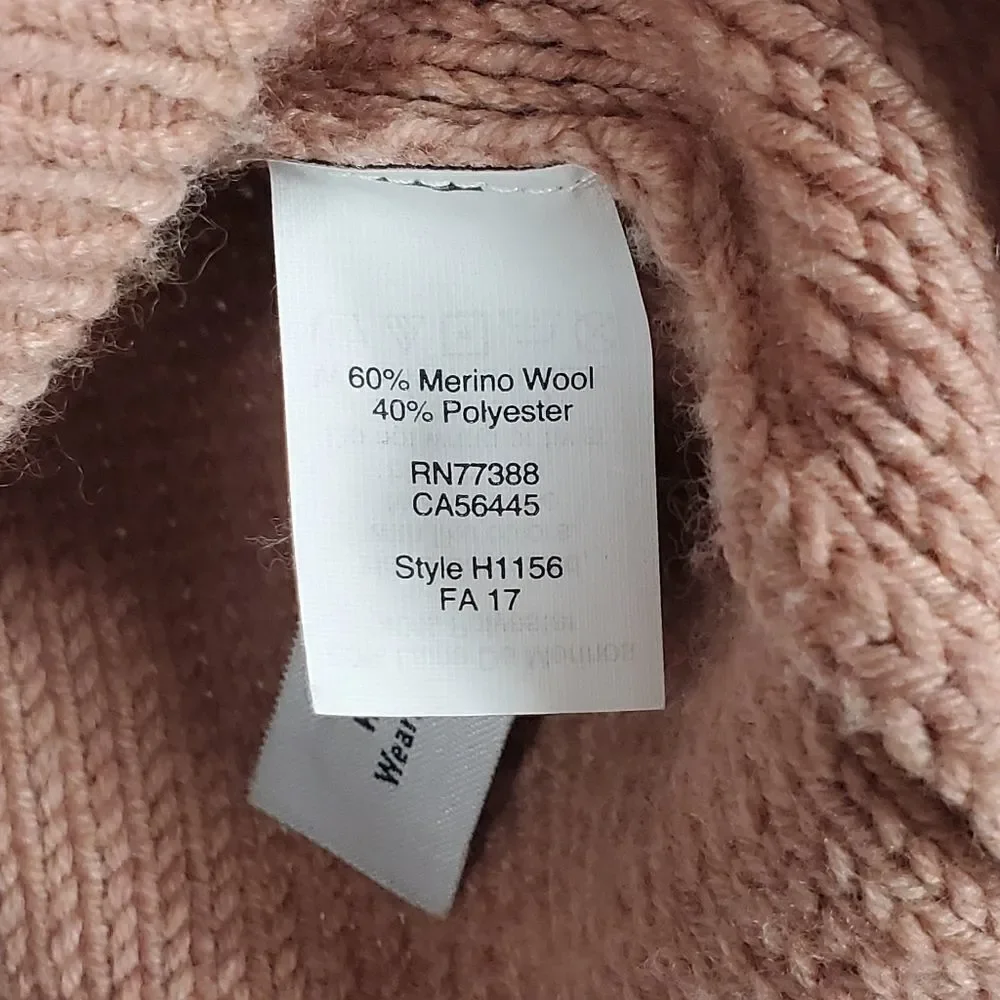 Madewell Reverse-Diamond Fringe Pullover Sweater in Dusty Rose- XXS